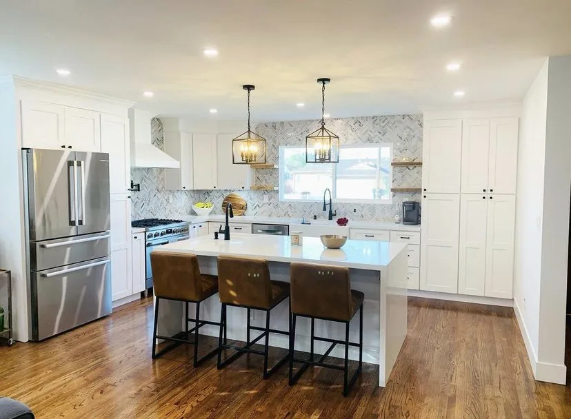 Custom kitchen remodel with new cabinets and countertops by Ten Eight Renovations